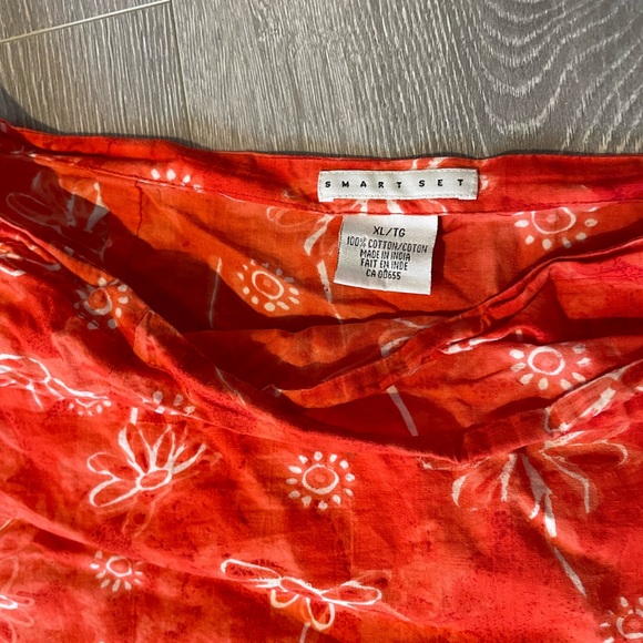 Smartset tie-front floral skort. Women’s XL - Picture 2 of 2